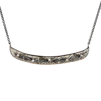 Oxidized Silver Luminous Bar Necklace by Corey Egan