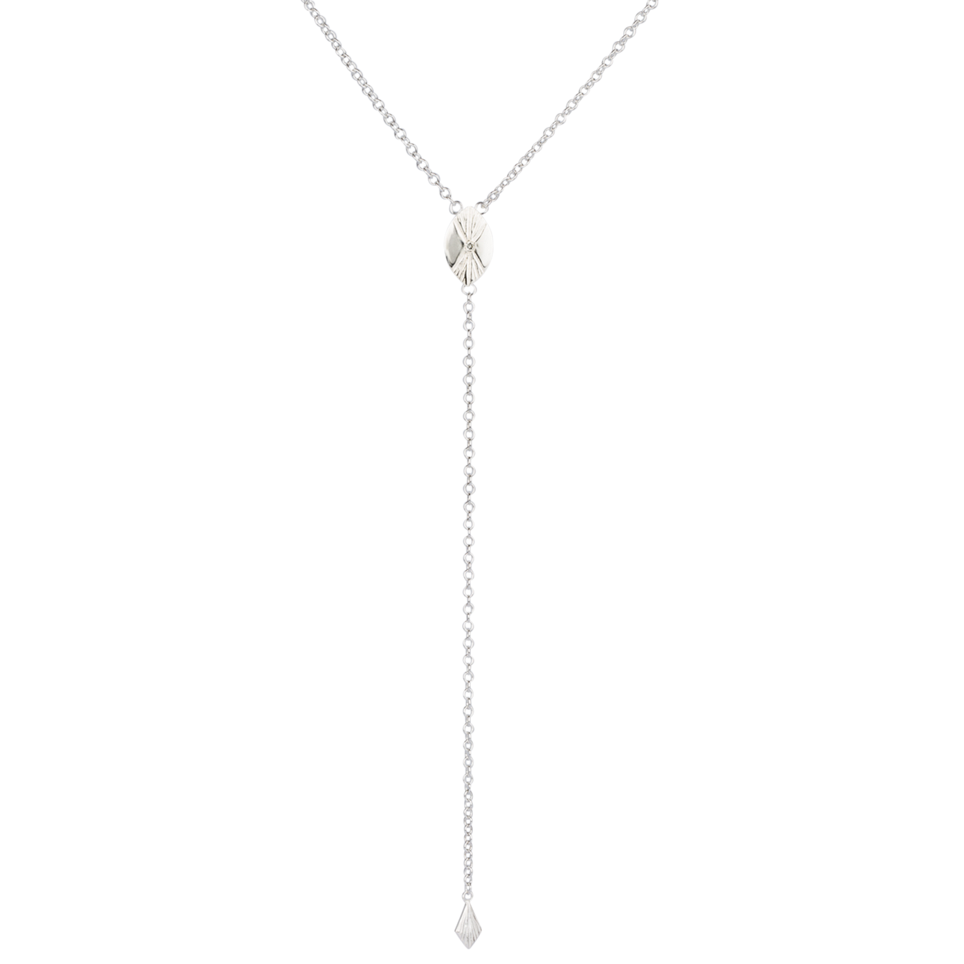 Prism Lariat in Sterling Silver by Corey Egan on a white background