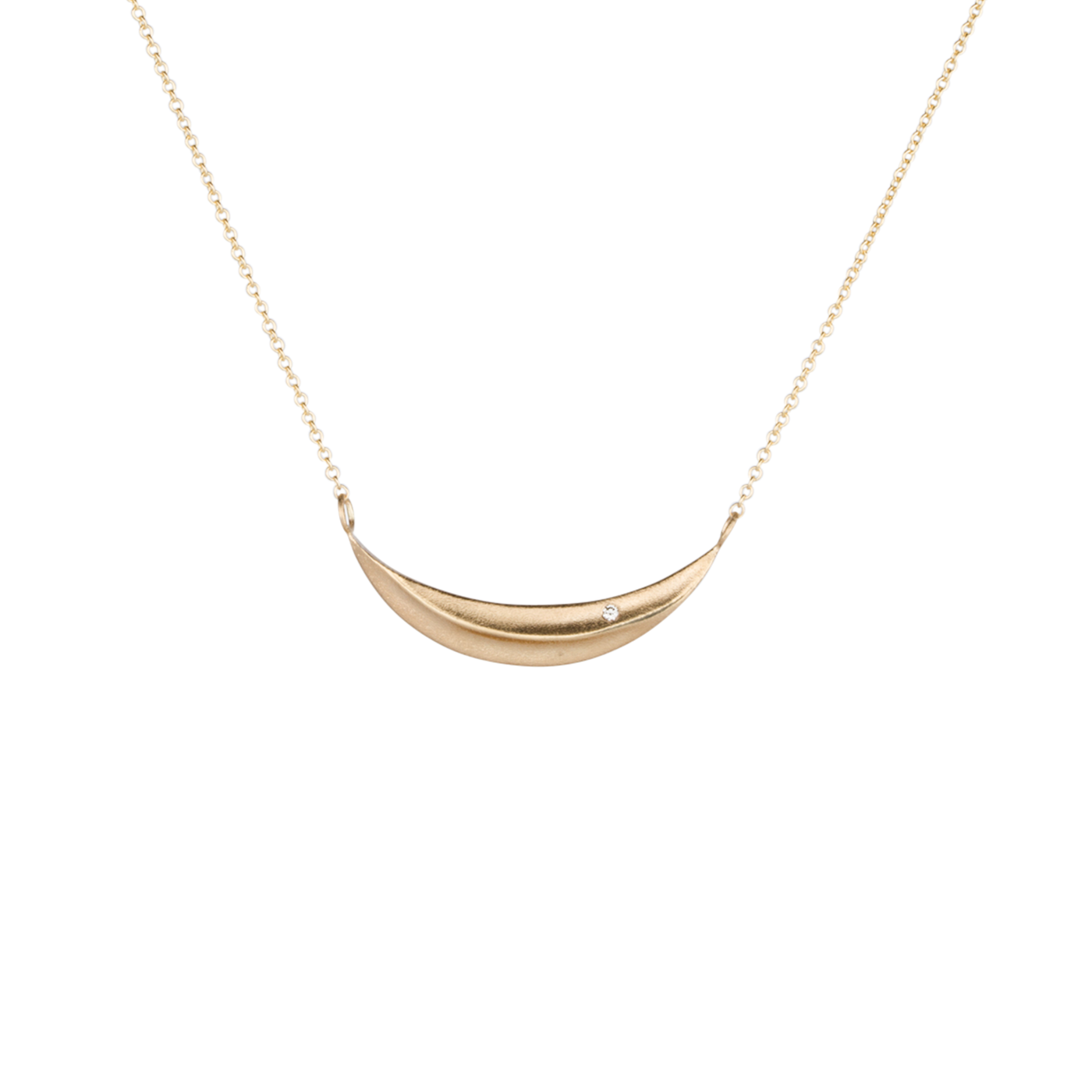 Gold and Diamond Wisp Necklace by Corey Egan on a white background