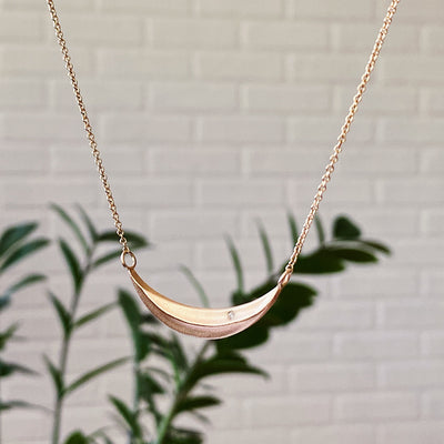 Gold and Diamond Wisp Necklace by Corey Egan side view
