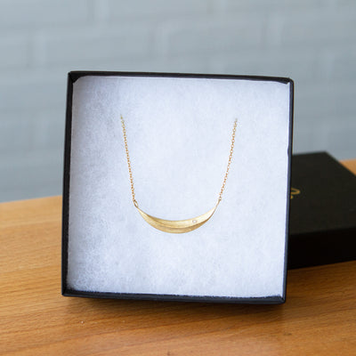 Wisp Diamond Vermeil Necklace in a gift box by Corey Egan