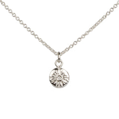 Small Lucia Diamond Necklace on a white background by Corey Egan