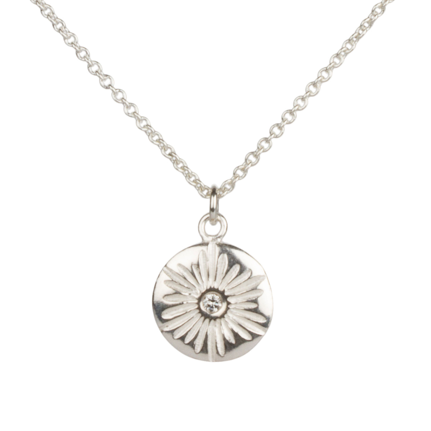 Large Lucia Diamond Necklace on a white background by Corey Egan