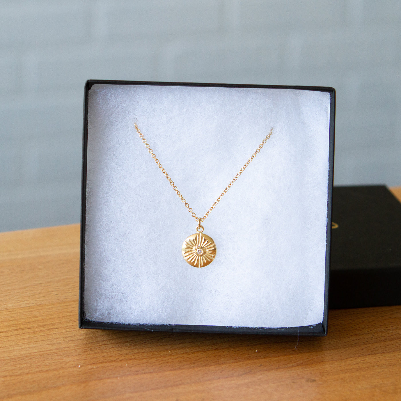 Large Lucia Diamond Vermeil Necklace in a gift box | Corey Egan