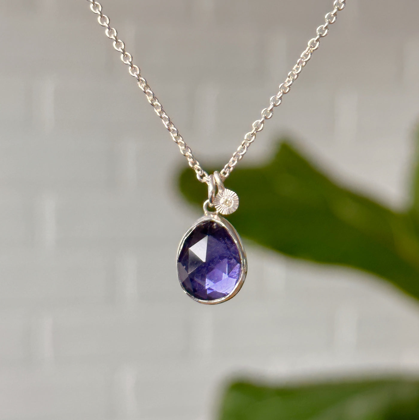Iolite Silver Rise Cluster Necklace #1