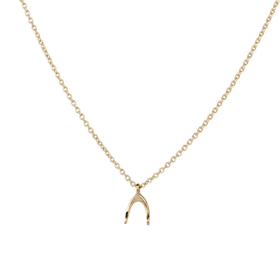 Vermeil Wishbone Necklace by Corey Egan on a white background