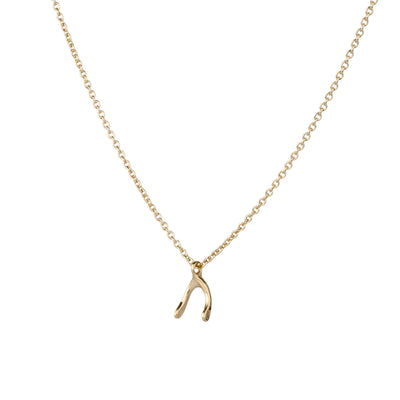 Vermeil Wishbone Necklace by Corey Egan on a white background