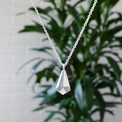 Sterling Silver Crystal Fragment Necklace 