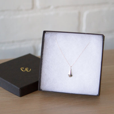 Sterling Silver Crystal Fragment Necklace  in a gift box