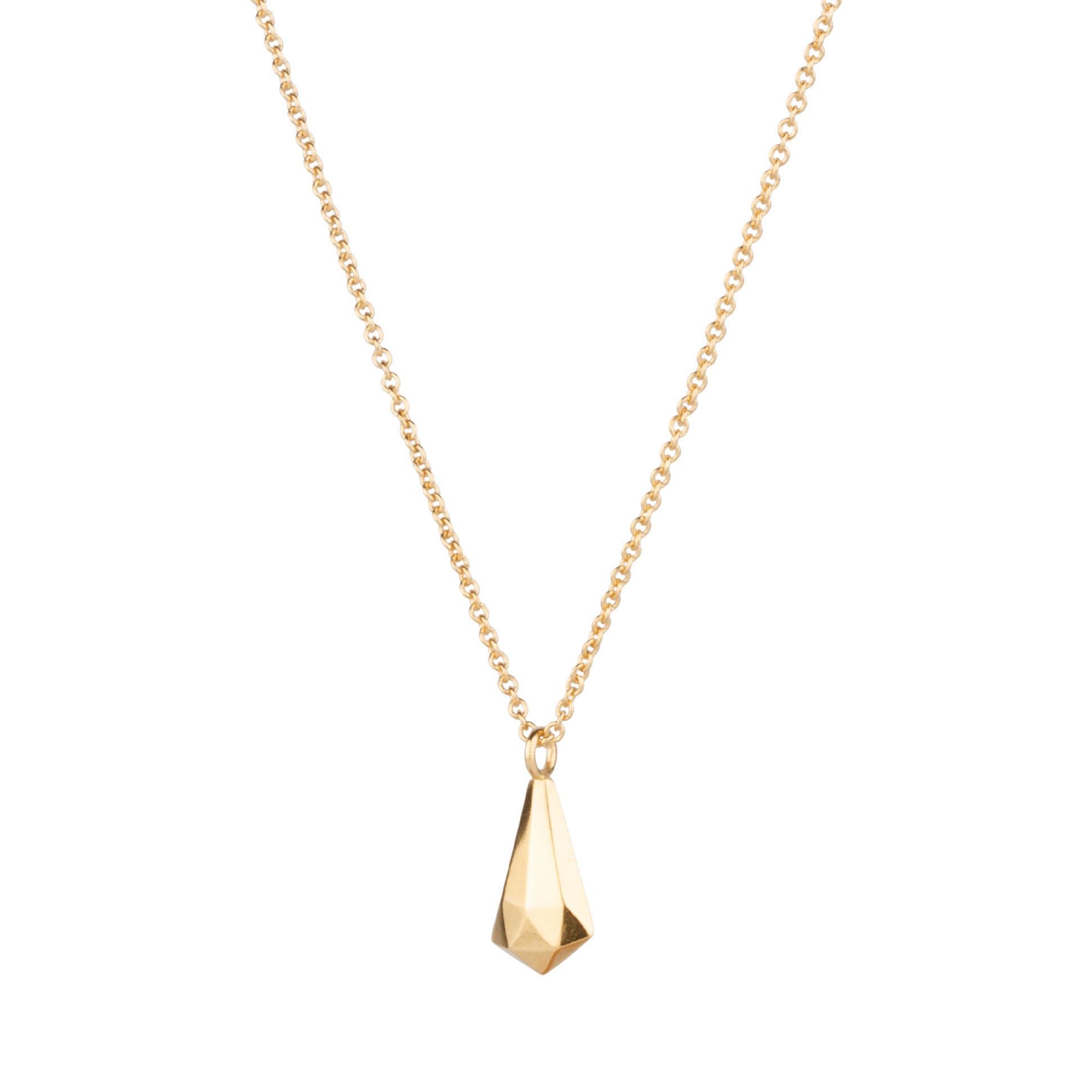 Side view of Vermeil Crystal Fragment Necklace 