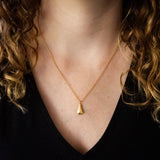 Vermeil faceted Crystal Fragment Necklace around a neck