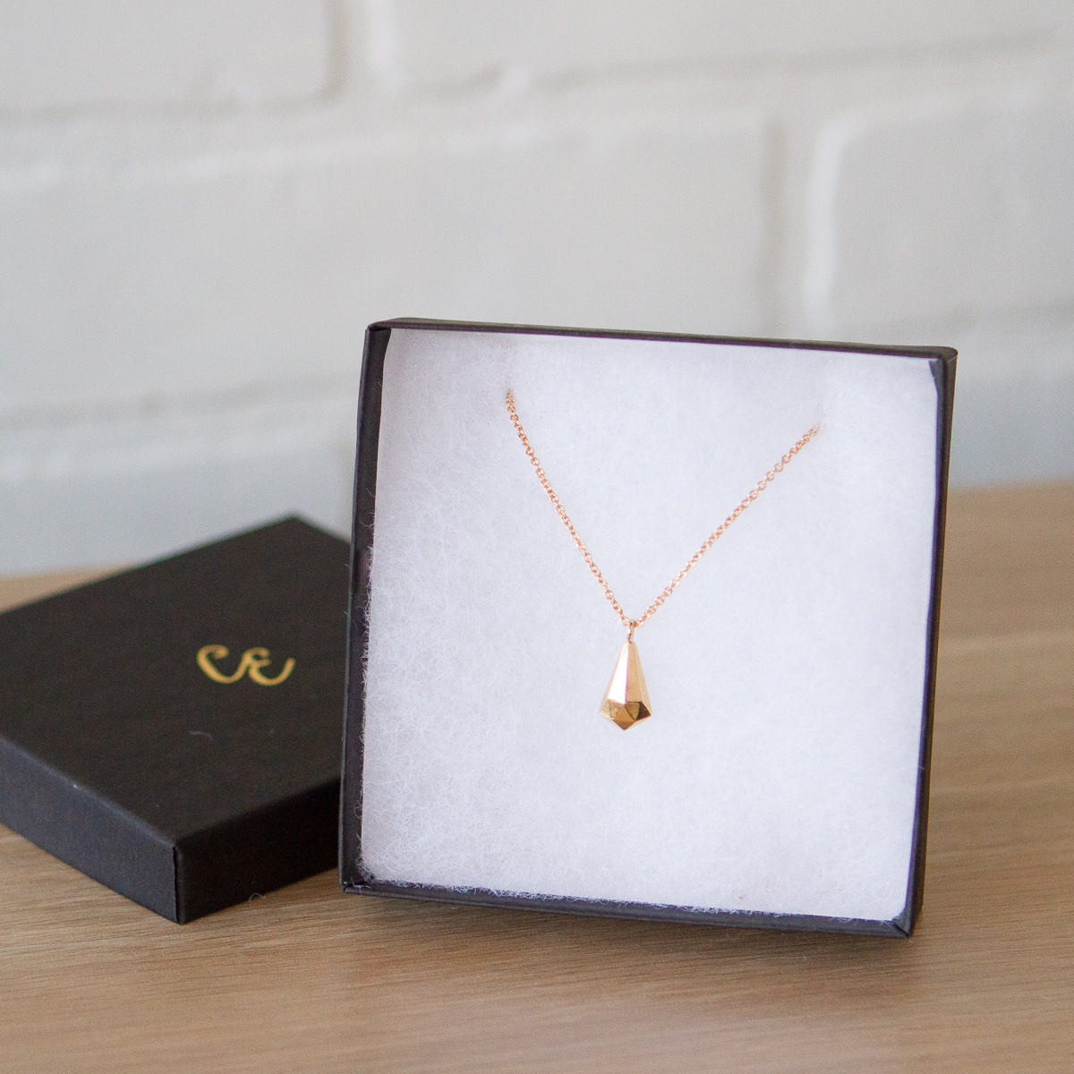 Vermeil faceted Crystal Fragment Necklace in a gift box