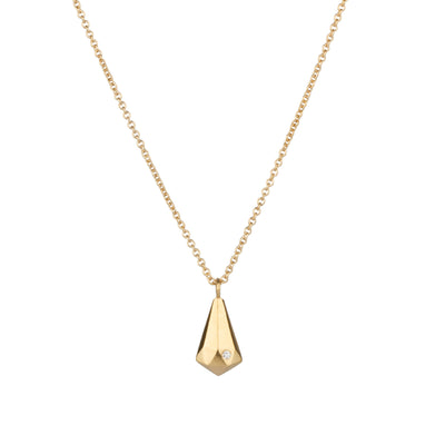 Vermeil and Diamond Crystal Fragment Necklace on a white background