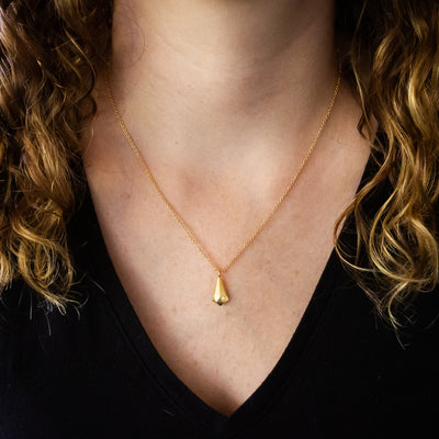 Vermeil and Diamond Crystal Fragment Necklace around a neck