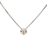 Diamond Small Aurora Birthstone Necklace in White Gold
