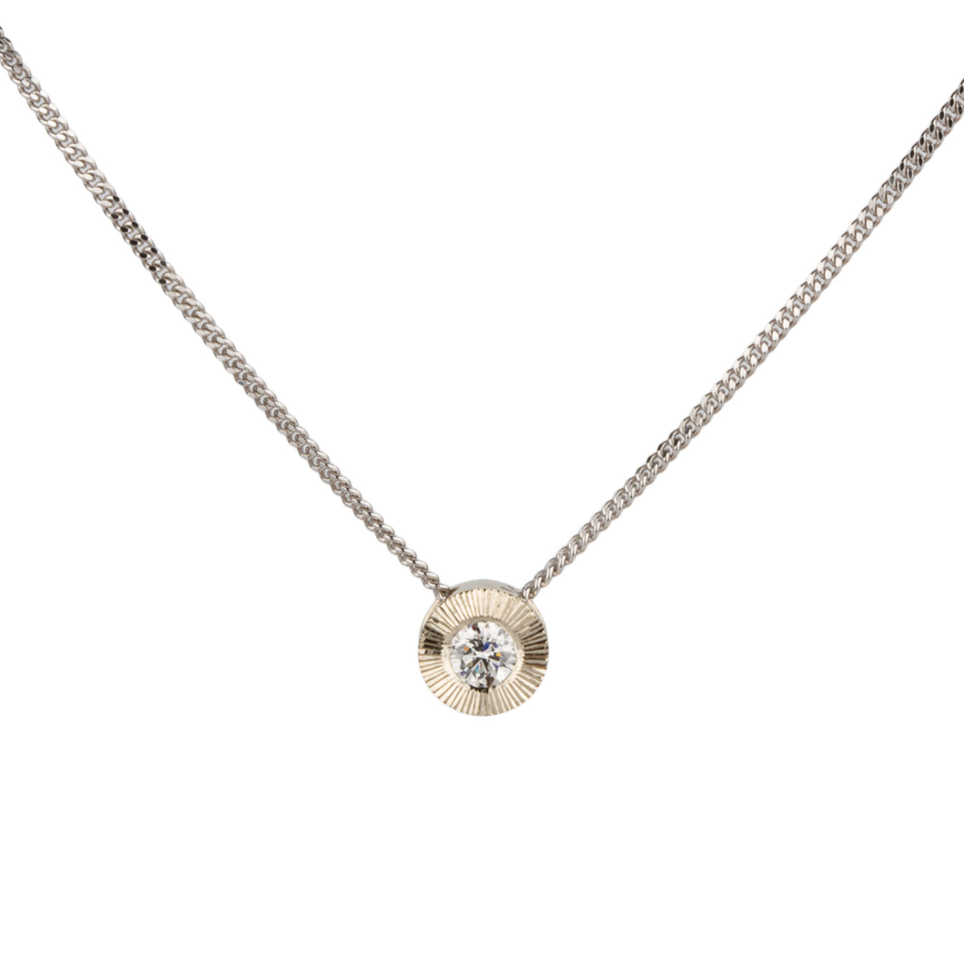 Small Aurora Diamond Necklace in White Gold