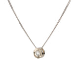Diamond Small Aurora Birthstone Necklace in White Gold