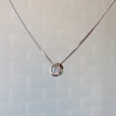 Small Aurora Diamond Necklace in White Gold