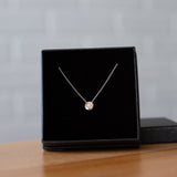 Diamond Small Aurora Birthstone Necklace in White Gold