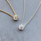 Diamond Small Aurora Birthstone Necklace in Sterling Silver