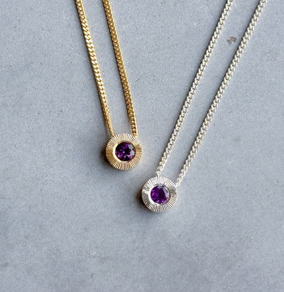 Amethyst Initial Necklace | The Diamond Reserve Shop