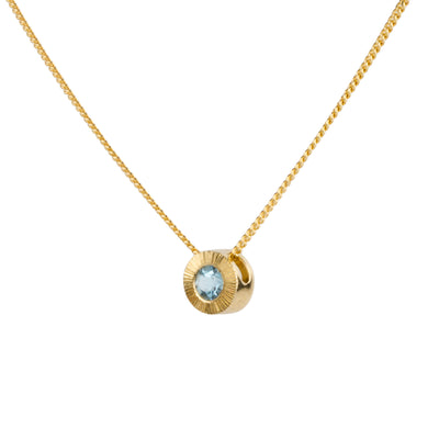 Small Aurora Birthstone Necklace - March - Aquamarine