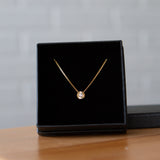 Diamond Small Aurora Birthstone Necklace Yellow Gold