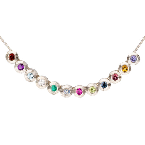 Add On - Small Aurora Birthstone Pendant in Sterling Silver