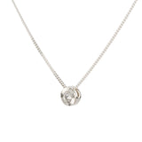 Diamond Small Aurora Birthstone Necklace in Sterling Silver