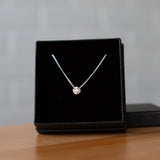 Diamond Small Aurora Birthstone Necklace in Sterling Silver