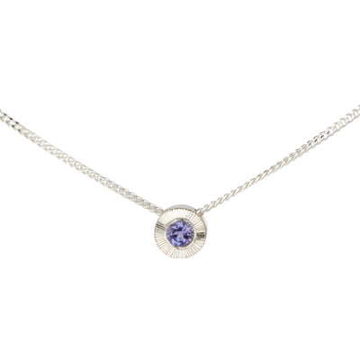 December birthstone Aurora necklace with tanzanite in sterling silver