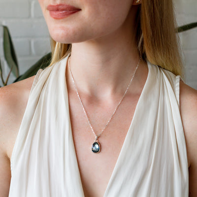 London Blue Topaz and Silver Bijou Pendant #4