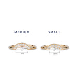 meidum vs small pave diamond arch band dimensions