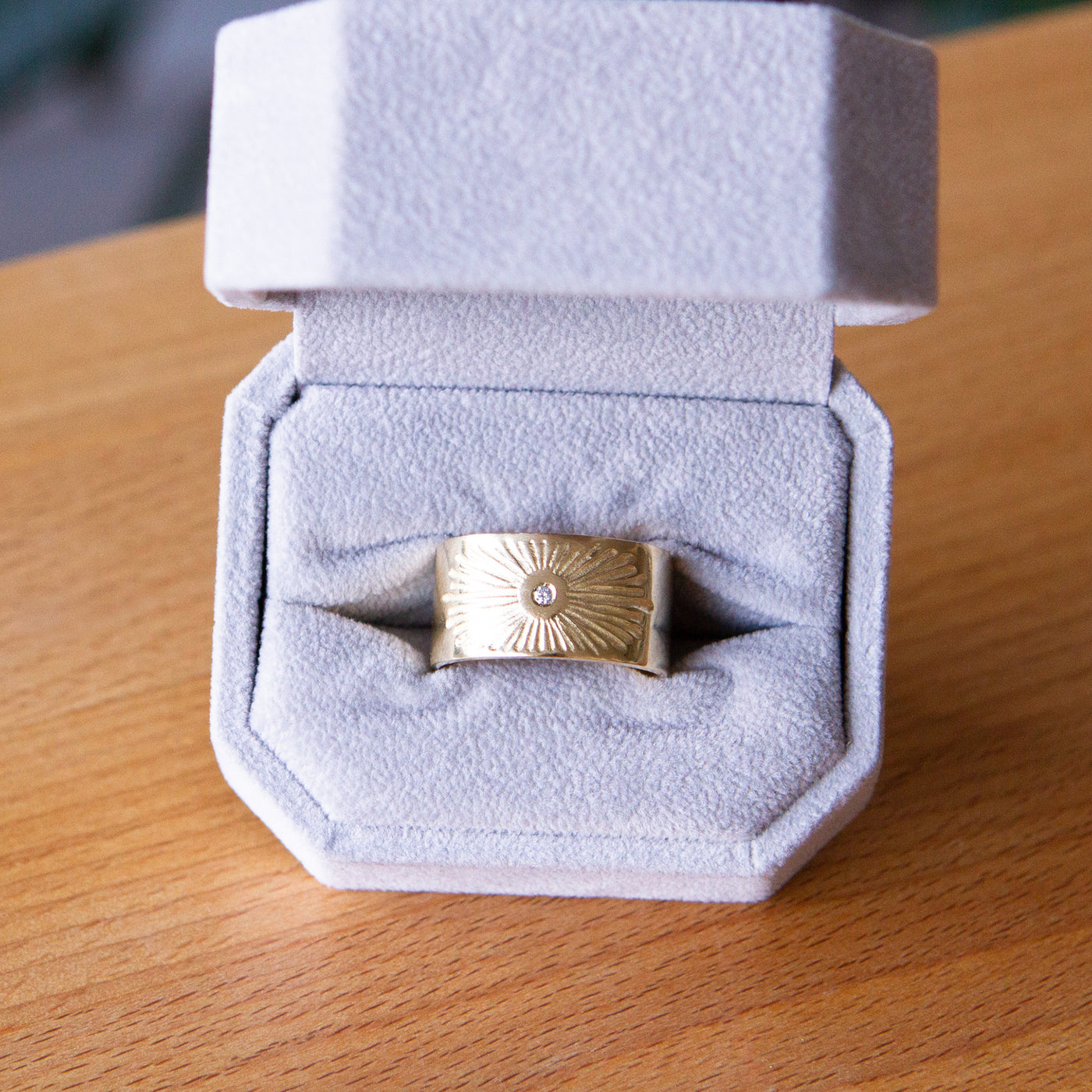 Gold Beacon Band in jewelry box