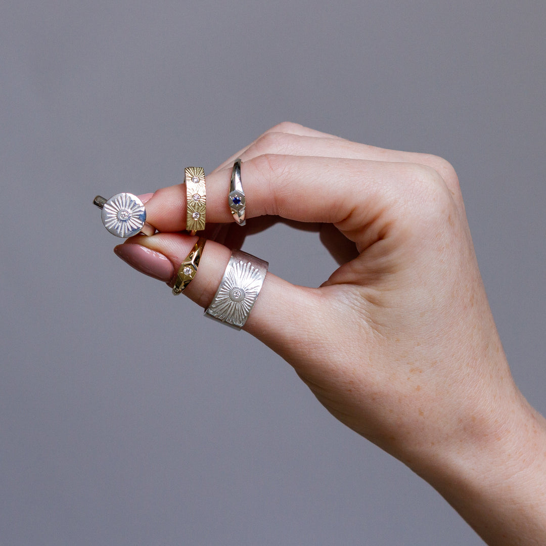 Sterling Silver Astra Ring - September Birthstone Signet