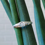 Silver and Diamond Star Astra Signet Ring