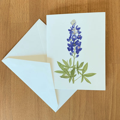 Watercolor Card with Lupine Flower