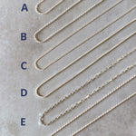 Sterling silver chain options