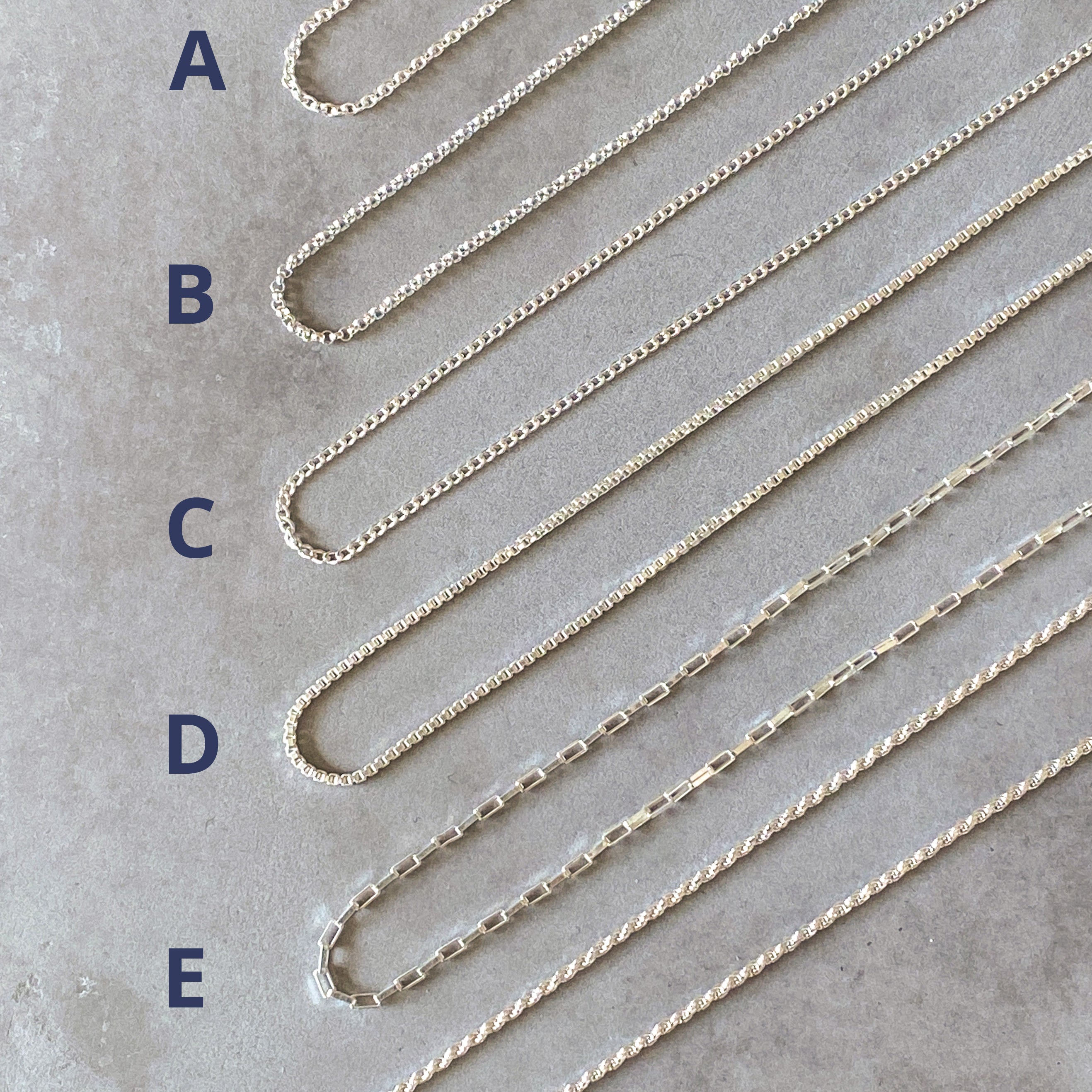 Sterling silver chain options