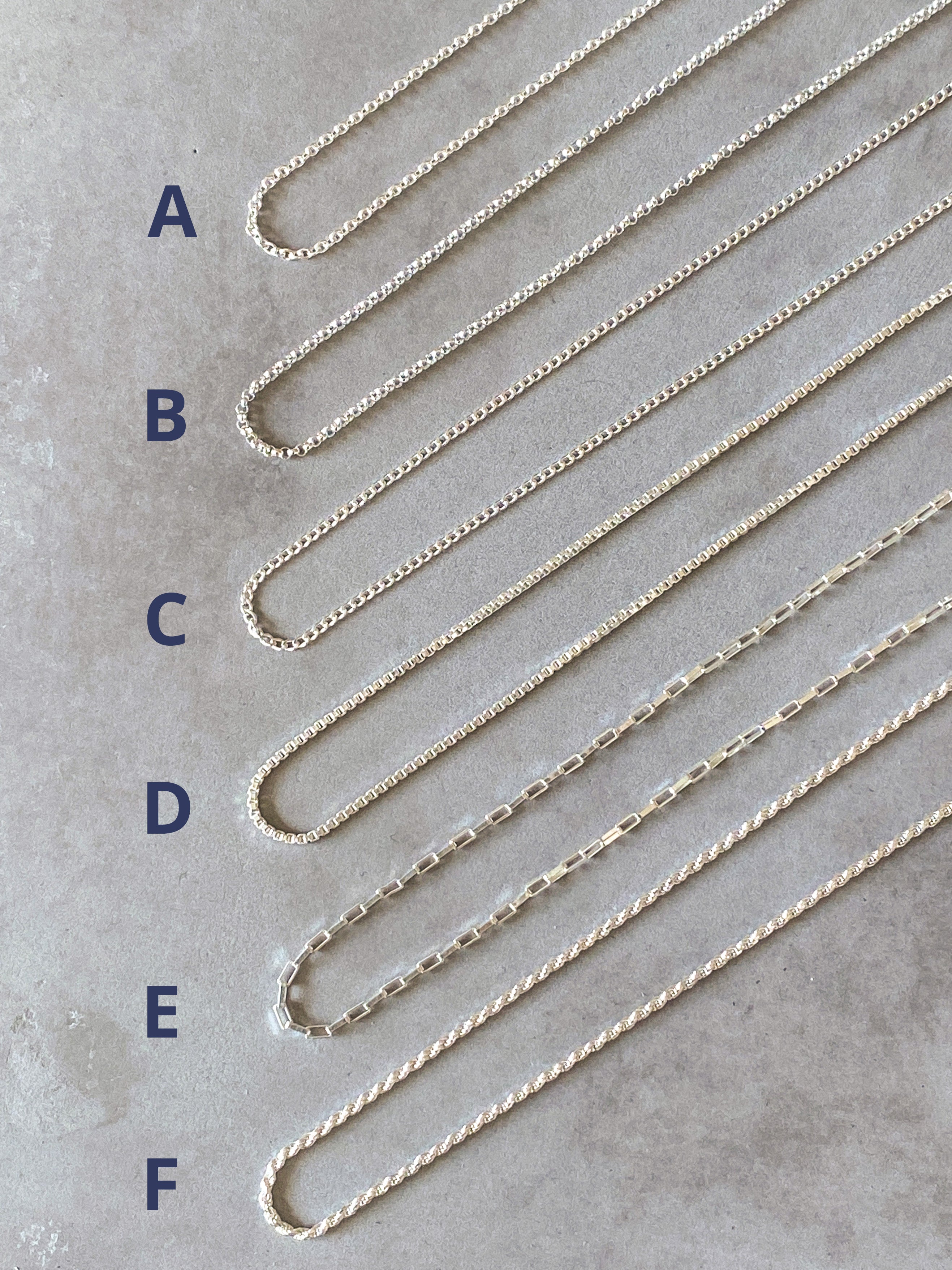 Sterling silver chain options