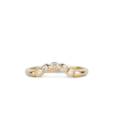 Arched Droplet Band in Yellow Gold with White Diamonds by Corey Egan