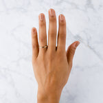 Blue Ridge hammered half round band on a hand by Corey Egan