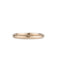 2mm wide Blue Ridge hammered half round band by Corey Egan