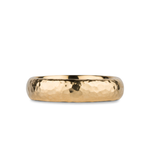 Blue Ridge Yellow Gold Hammered Half Round band on a white background by Corey Egan