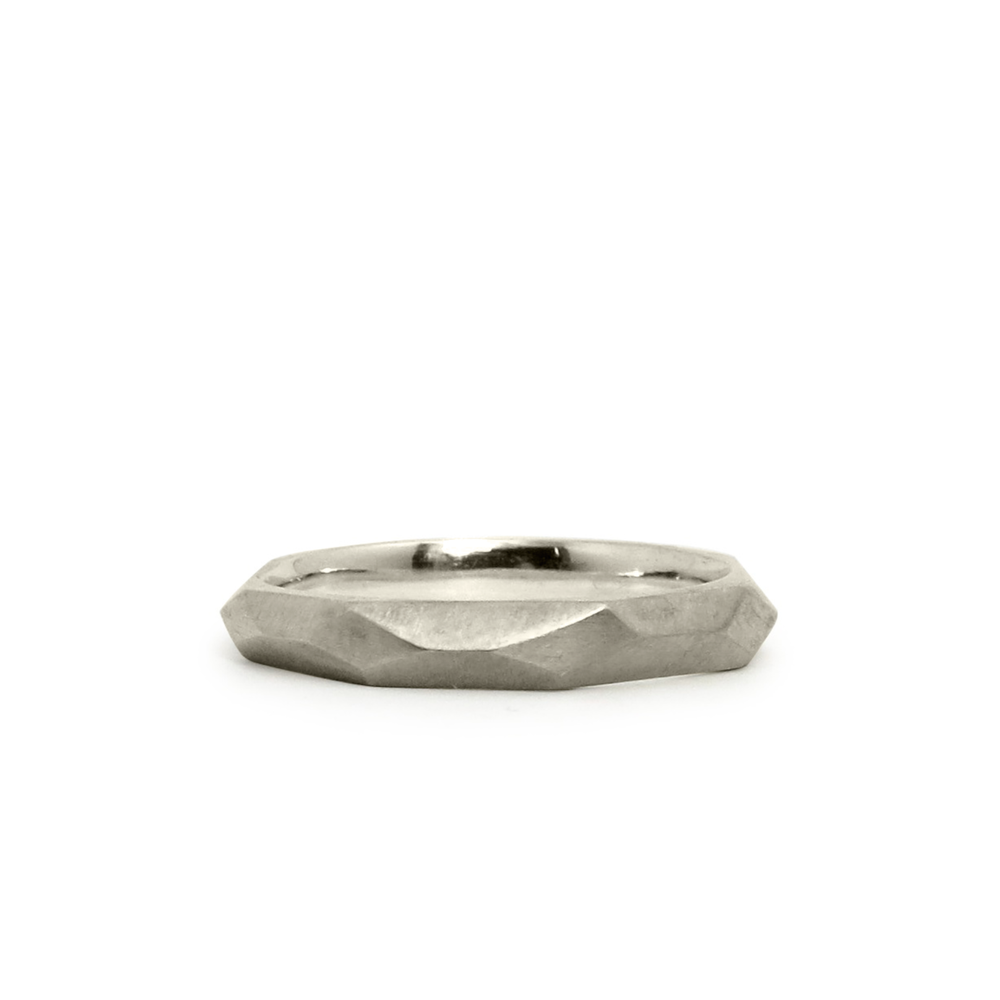 14k White Gold Denali Band by Corey Egan