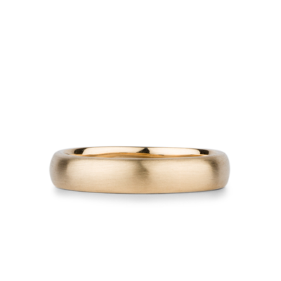Yellow Gold Diablo Half Round Brushed Band 4mm wide by Corey Egan