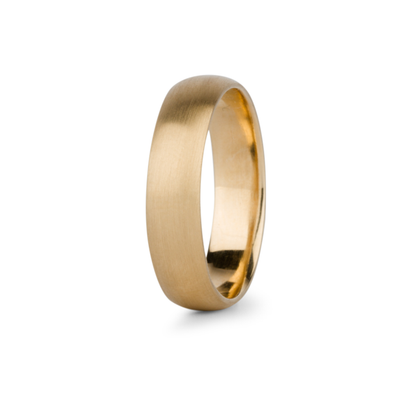 Yellow Gold Diablo Half Round Brushed Band 5mm wide by Corey Egan