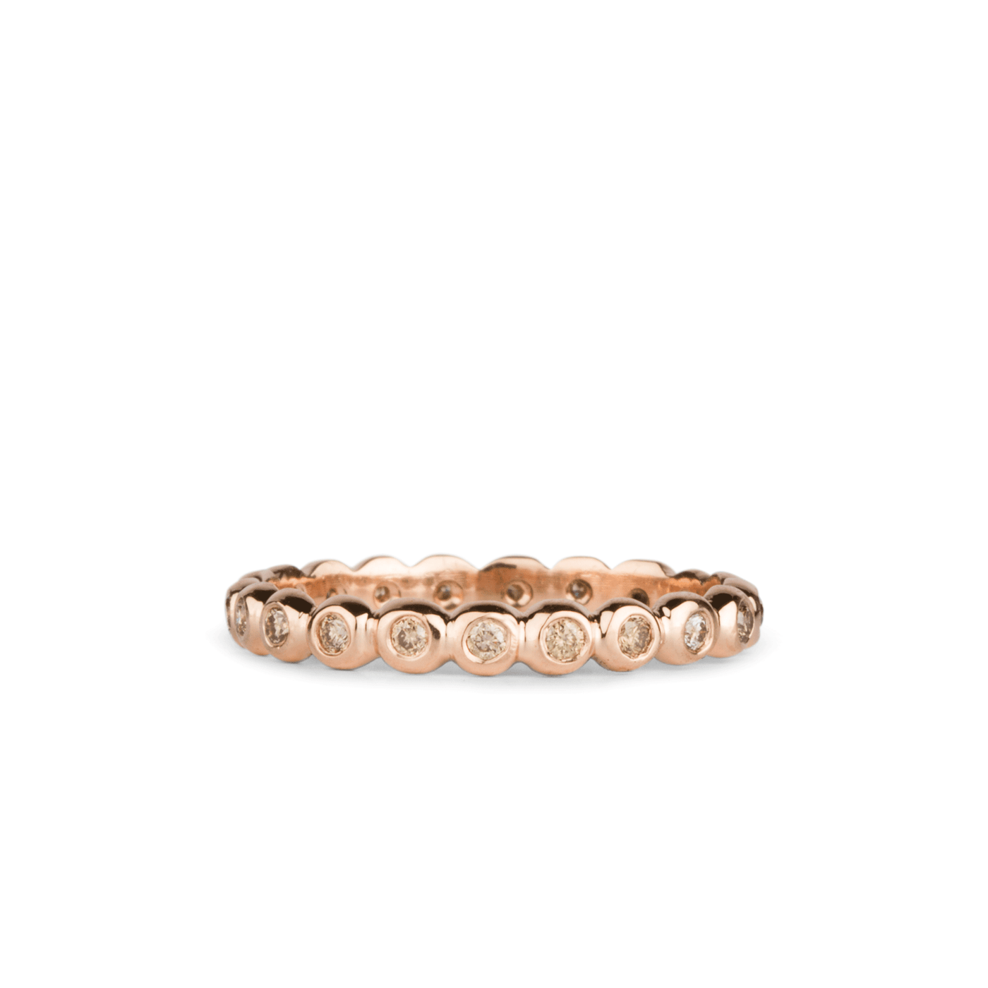 Champagne Diamond Droplet Band in Rose Gold by Corey Egan