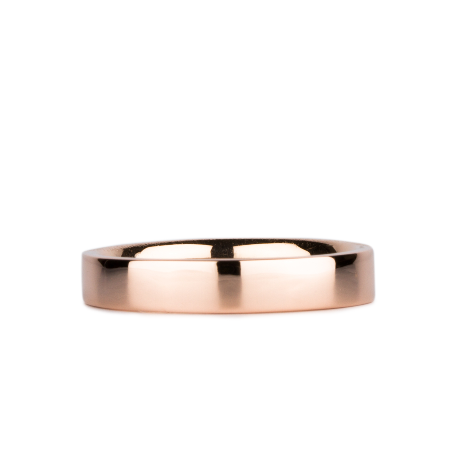 4mm 14k Rose Gold Flat Polished Muir Band by Corey Egan