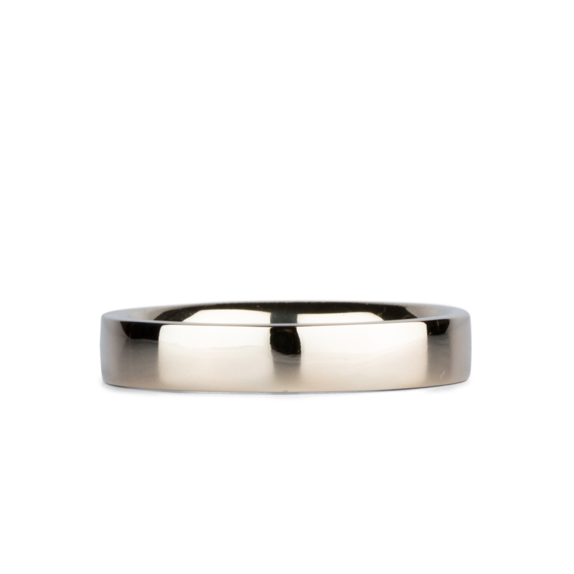 4mm 14k White Gold Flat Polished Muir Band by Corey Egan